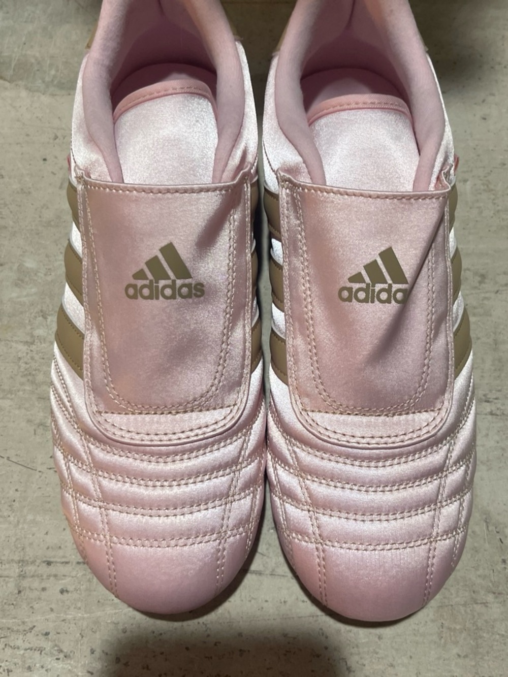 adidas Women’s Pink and Gold Slip-On Sneakers taekwondo new